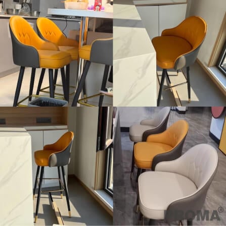  [Pre-order] เก้าอี้บาร์ทรงสูง สไตล์โมเดิร์น Proma-C-62 75 ซม. สีส้ม_2